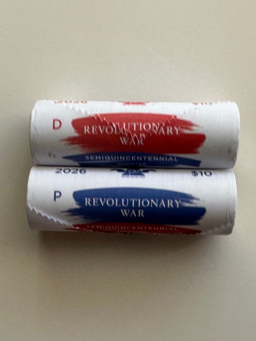 2026 Uncirculated Semiquincentennial Revolutionary War Quarter Rolls (2)